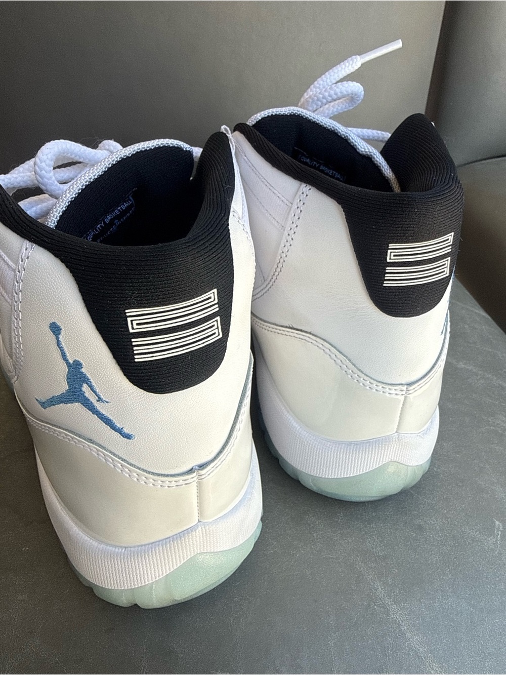 Air Jordan 11 Retro Legend Blue, White and Light Blue Basketball Sneakers